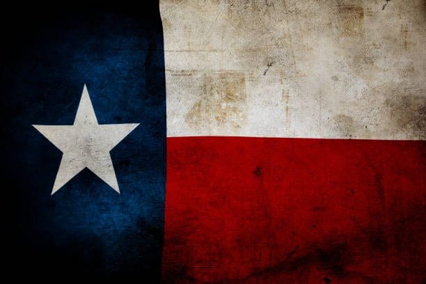 A close up of the texas state flag